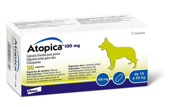 Atopica 100 mg 15 a 55 kg 30 Cápsulas (Tratamiento de Dermatitis)